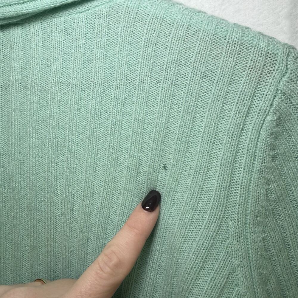 Autumn Cashmere Cardigan Sweater 100% Cashmere Light Blue Green size XS - Picture 9 of 10